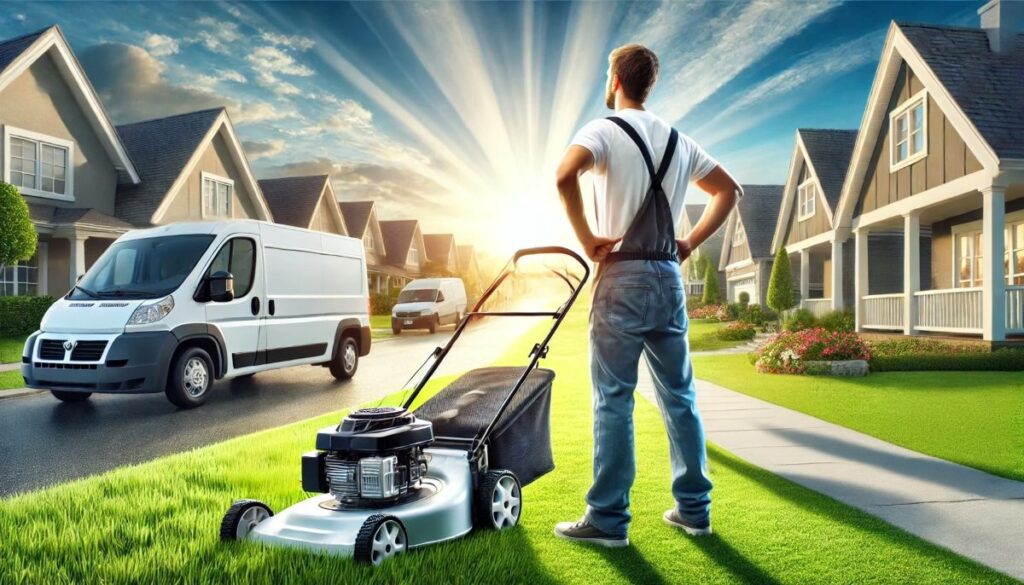 A motivated man ready to start a lawn care business